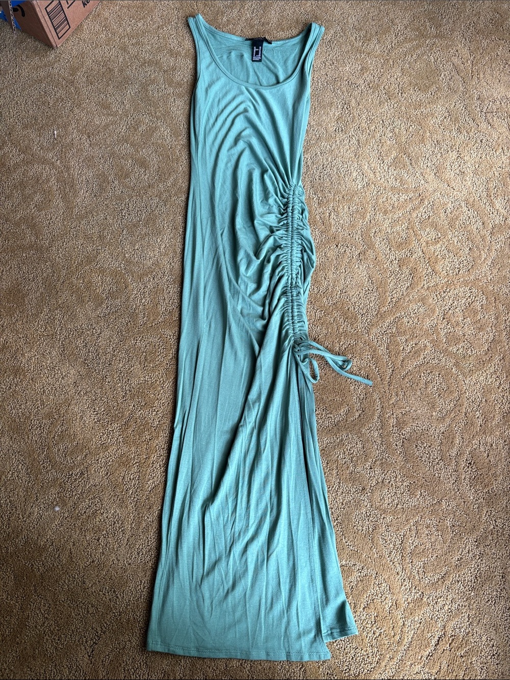 Forever 21 Olive Green Ruched Side Maxi Dress